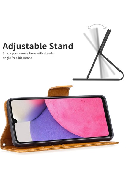 Samsung Galaxy A33 Için 5g Dokulu Pu Deri Tam Koruyucu Cüzdan Stand Telefon Kapağı Kayışlı (Yurt Dışından) indirimleri
