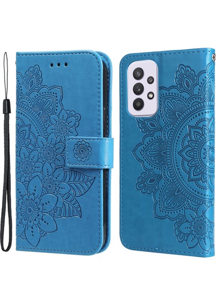 Baskı Mandala Desen Pu Deri + Tpu Cüzdan Stand Samsung Galaxy A33 5g Için Telefon Kılıfı (Yurt Dışından)