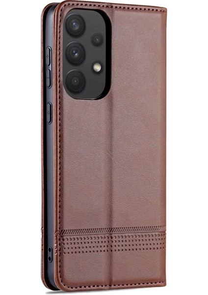 Azns Telefon Çantası Kılıfı Güçlü Manyetik Otomatik Absorbed Kapak Pu Deri Stand Samsung Galaxy A33 5g Için Akıllı Telefon Kılıfı (Yurt Dışından) modelleri