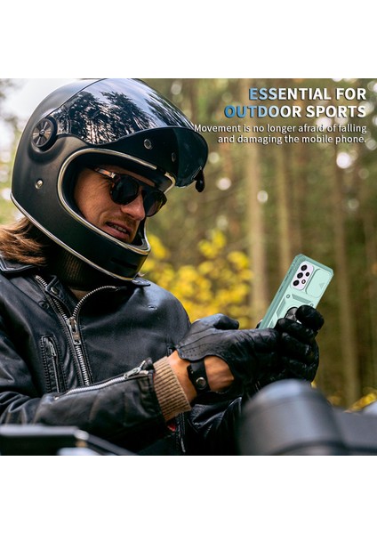 Samsung Galaxy A33 5g Kickstand Card Tutucu Telefon Kılıfı Kılıfı Hibrit Yumuşak Tpu Sert Pc Seri Slayt Kameralı Kamera Kapağı (Yurt Dışından)