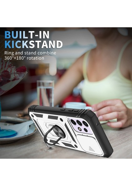 Samsung Galaxy A33 5g Kickstand Card Tutucu Telefon Kılıfı Kılıfı Hibrit Yumuşak Tpu Sert Pc Seri Slayt Kameralı Kamera Kapağı (Yurt Dışından) fiyatları