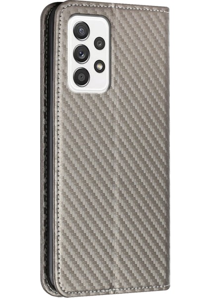 Samsung Galaxy A33 Için 5g Karbon Fiber Doku Pu Deri Deri Stand Cüzdan Kılıfı Manyetik Otomatik Kapanış Telefon Kapağı (Yurt Dışından) modelleri