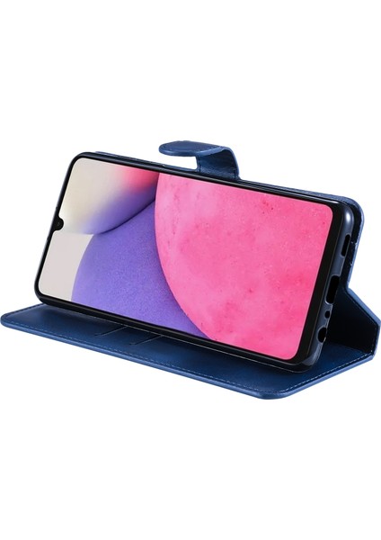 Samsung Galaxy A33 5g Için Düz Renk Stand Cüzdan Tasarım Dokulu Deri Kapak + Iç Tpu Telefon Kılıfı (Yurt Dışından)