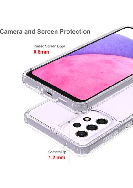 Samsung Galaxy A33 Için 5g Temiz Telefon Kapağı Hard Acrylic + Yumuşak Tpu Anti-Çizelge Cep Telefonu Kılıfı (Yurt Dışından)