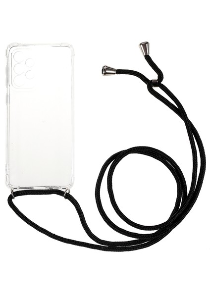 Samsung Galaxy A33 5g Için Dört Köşe Şeffaf Tpu Kapak Telefon Kılıfı Lanyard ile (Yurt Dışından)