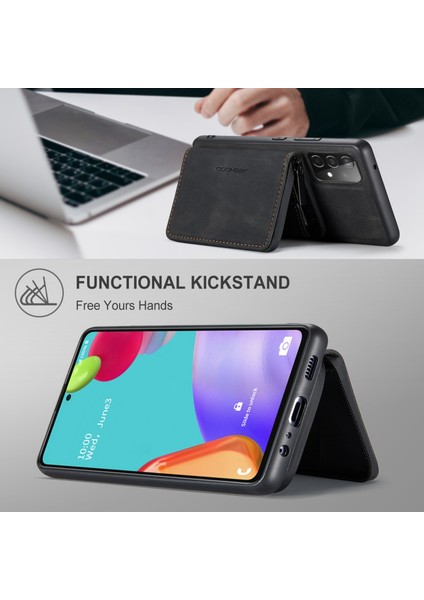 Samsung Galaxy A33 5g Fermuar Cüzdan Kickstand Telefon Kılıfı Çıkarılabilir Manyetik Emilim Deri Kaplamalı Tpu Kapağı (Yurt Dışından)