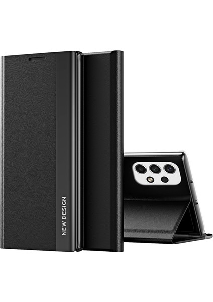 Samsung Galaxy A33 5g Için Pu Deri Stand Folio Flip Manyetik Emilim Telefon Kılıfı (Yurt Dışından)