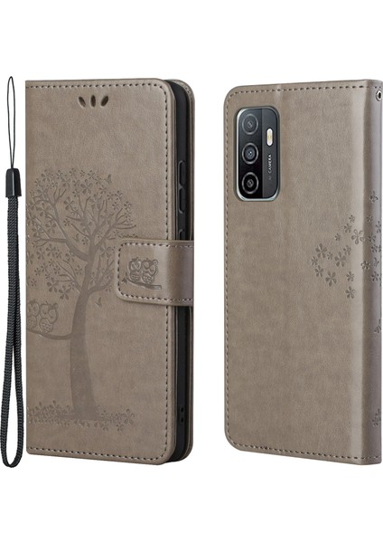 Baykuş Ağacı Baskılı Tasarım Pu Deri Flip Folio Kasa Cüzdan Stand Koruyucu Kapak Samsung Galaxy A33 5g (Yurt Dışından)