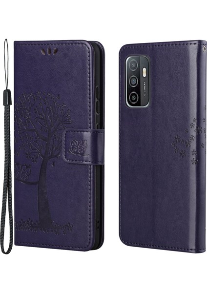 Baykuş Ağacı Baskılı Tasarım Pu Deri Flip Folio Kasa Cüzdan Stand Koruyucu Kapak Samsung Galaxy A33 5g (Yurt Dışından)
