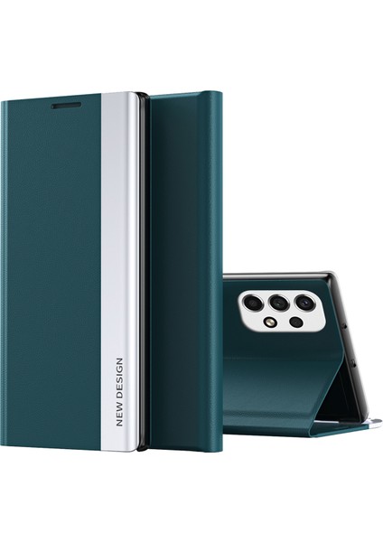 Samsung Galaxy A33 5g Için Pu Deri Stand Folio Flip Manyetik Emilim Telefon Kılıfı (Yurt Dışından)