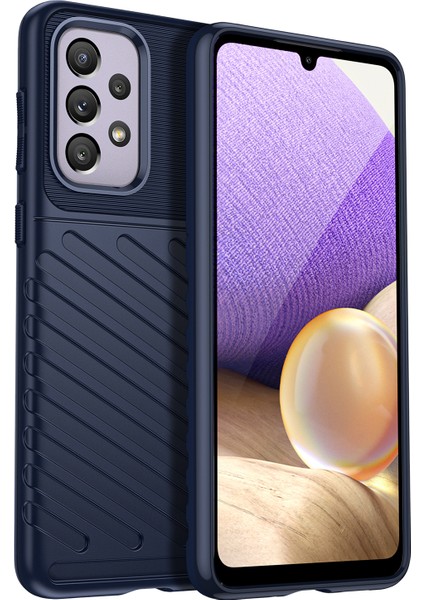 Thunder Serisi Twill Doku Yumuşak Kalınlaştırılmış Tpu Anti-Çizelge Samsung Galaxy A33 5g Için Şok Geçirmez Koruyucu Kılıf (Yurt Dışından)