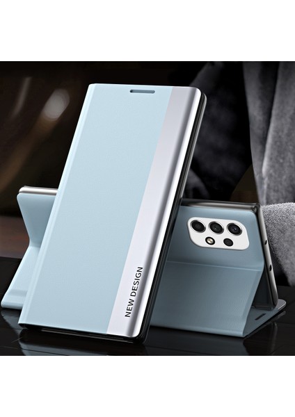 Samsung Galaxy A33 5g Için Pu Deri Stand Folio Flip Manyetik Emilim Telefon Kılıfı (Yurt Dışından)
