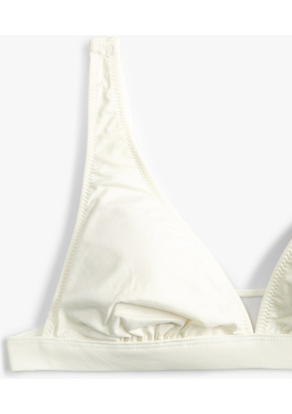 Bralet Bikini Üstü V Yaka Kalın Askılı Kaplı