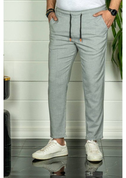 Erkek Gri Relaxed Fit Double Paça Jogger Pantolon