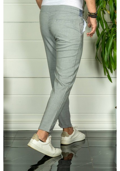 Erkek Gri Relaxed Fit Double Paça Jogger Pantolon