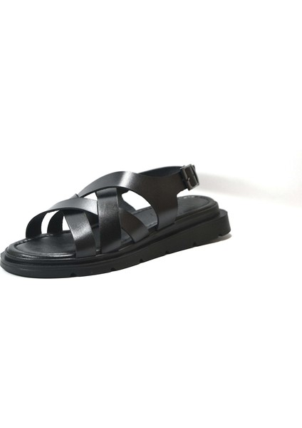 23BY76.533 Deri Siyah Kadın Sandalet fiyatları