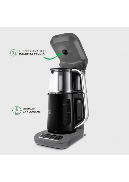 Robotea Pro 4 in 1 Konuşan Çay Makinesi Space Gray