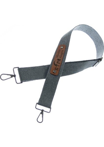 Omuz Çantaları Için Isminize Özel Gri Omuz Askısı 120 Cm, El Yapımı Hediye Kişiselleştirilebilir Askı modelleri