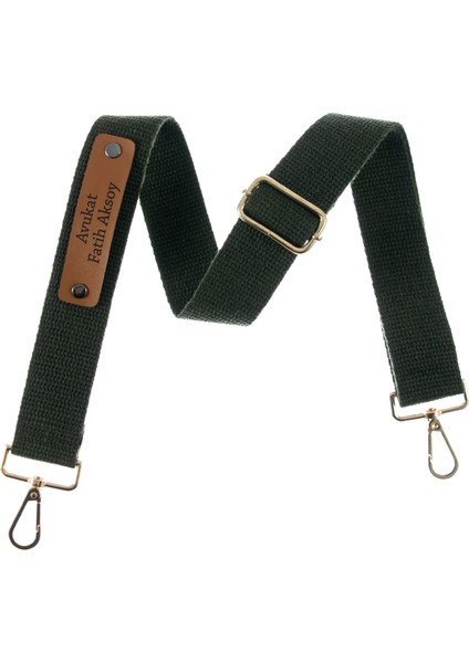 Omuz Çantaları Için Isminize Özel Koyu Yeşil Omuz Askısı 120 Cm, El Yapımı Hediye Kişiselleştirilebilir Askı