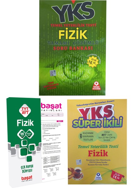 Örnek YKS Fizik Soru Bankası + Başat TYT-AYT Fizik Çek Kopar + Örnek YKS Fizik Süper İkili
