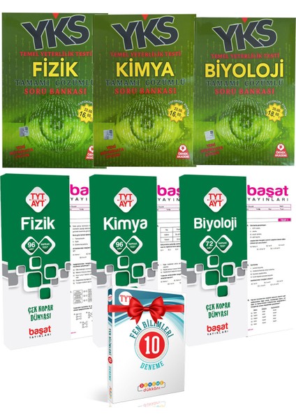 Örnek YKS Fizik Sb + Kimya Sb + Biyoloji Sb + Başat Fizik + Kimya + Biyoloji Yaprak + TYT Fen 10D