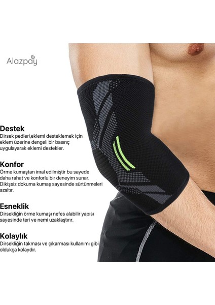 Fitness Tenis Basketbol Ortopedik Spor Outdoor Antreman Örme Silkon Dirseklik (1 Adet)