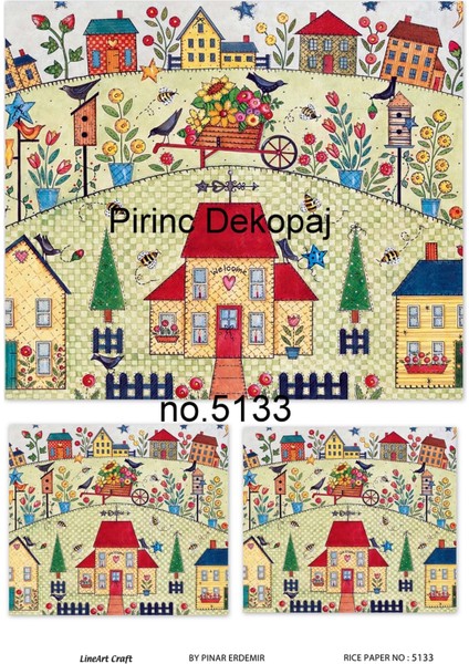 5133 Country, Kasaba Desen Pirinç Dekopaj 30X42
