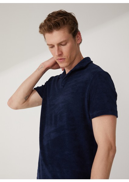 Polo Yaka Düz Lacivert Erkek T-Shirt ALIZA modelleri