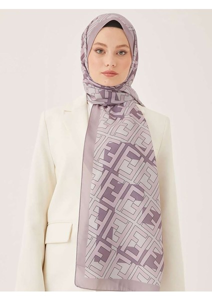 F Desen Krep Şal Lila modelleri