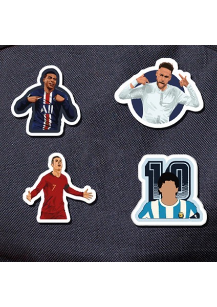 Neymar Messi Emwabwe Ronaldo 4 Lü Ahşap Mini Rozet