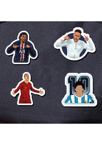 Neymar Messi Emwabwe Ronaldo 4 Lü Ahşap Mini Rozet