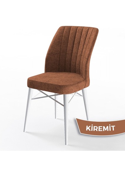 Concept Flex Serisi, Üst Kalite Mutfak Sandalyesi Gürgen Beyaz Ahşap Ayak 6 Adet Sandalye