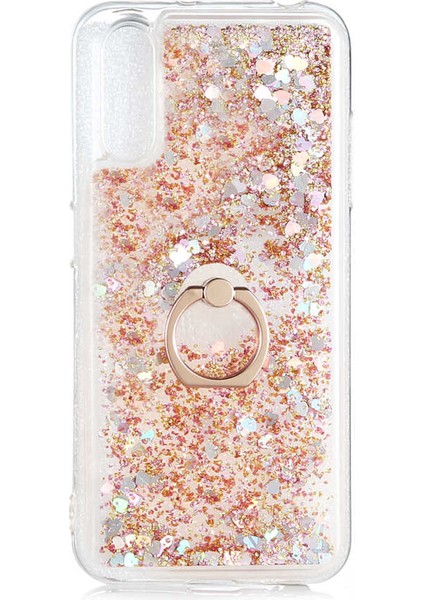 Galaxy A70 Kılıf Zore Milce Simli Pullu Yüzüklü Kılıf
