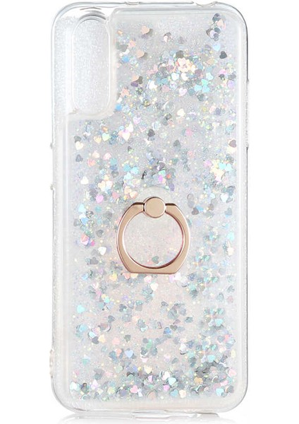 Galaxy A70 Kılıf Zore Milce Simli Pullu Yüzüklü Kılıf