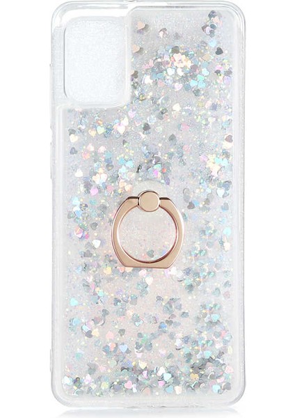 Galaxy A31 Kılıf Zore Milce Simli Pullu Yüzüklü Kılıf