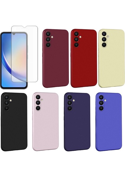 Samsung Galaxy A34 5g Kılıf Silikon Esnek Premier Soft + Temperli Cam Ekran Koruyucu