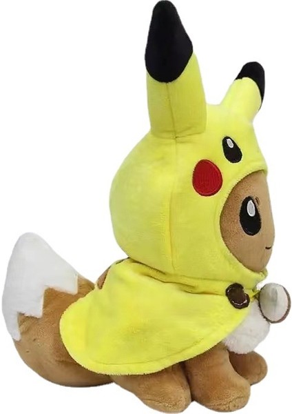 Hakiki Pokémon Çapraz Giyinme 30 cm Pikachu Eevee Ayrılabilir Pelerin Pikachu Peluş Oyuncak Giyinmek (Yurt Dışından)