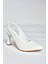 P250149009 Beyaz Kalın Topuklu Kadın Ayakkabı 5