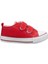 Unisex Çocuk Keten Kısa Convers Modeli Cırtlı Sneaker Spor Ayakkabı Kırmızı (26-30) 1