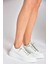 P602001709 Beyaz Taşlı Bağcıklı Kadın Spor Ayakkabı Sneakers 2