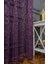 Taç Şal Desen Kullanıma Hazır 1/2 Seyrek Pile Tül Perde Tek Kanat - Mor 100 x 260 cm 2