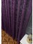 Taç Şal Desen Kullanıma Hazır 1/2 Seyrek Pile Tül Perde Tek Kanat - Mor 100 x 260 cm 4