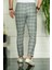 Erkek Gri Slim Fit Ekoseli Kumaş Pantolon 4