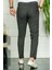 Erkek Siyah Slim Fit Çizgili Kumaş Pantolon 3