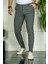 Erkek Füme Slim Fit Çizgili Kumaş Pantolon 2