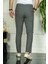 Erkek Füme Slim Fit Çizgili Kumaş Pantolon 3