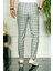 Erkek Gri Slim Fit Ekoseli Kumaş Pantolon 3