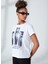 Bisiklet Yaka Baskılı Beyaz Kadın T-Shirt GADA 2