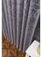 Taç Şal Desen Kullanıma Hazır 1/3 Sık Pile Tül Perde Tek Kanat - Koyu Gri 100 x 240 cm 2