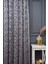 Taç Şal Desen Kullanıma Hazır 1/3 Sık Pile Tül Perde Tek Kanat - Koyu Gri 100 x 240 cm 3